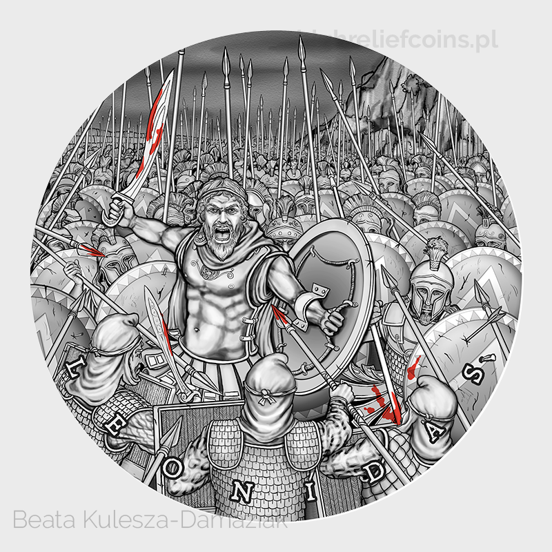 The reverse of Leonidas coin.