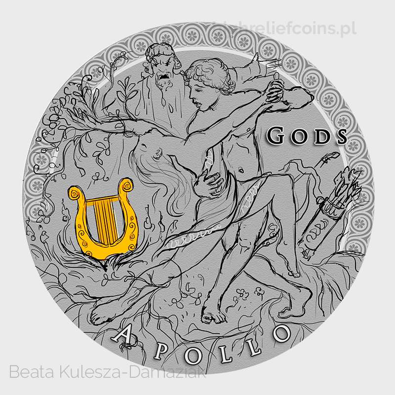 The sketch of the coin.