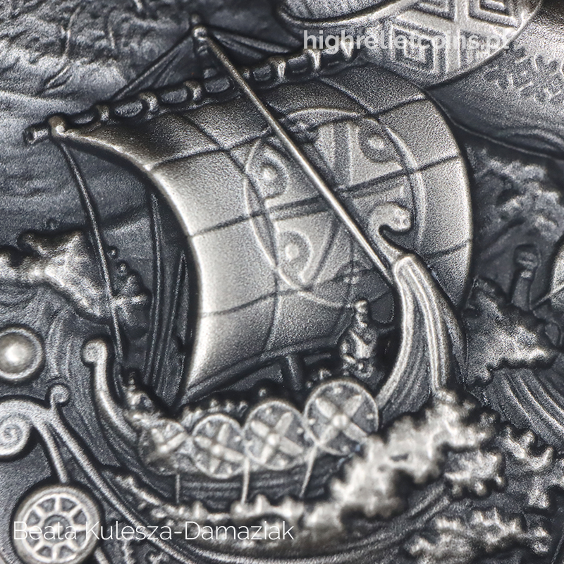 Perun's ship. Detail of the coin.