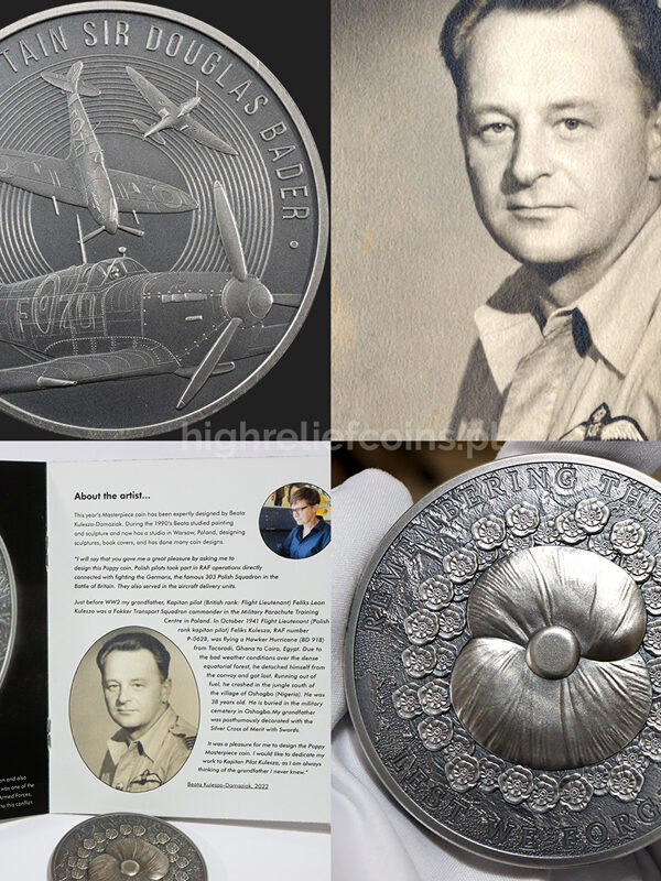 Spitfire Medal, my grandfather and Poppy Coin.