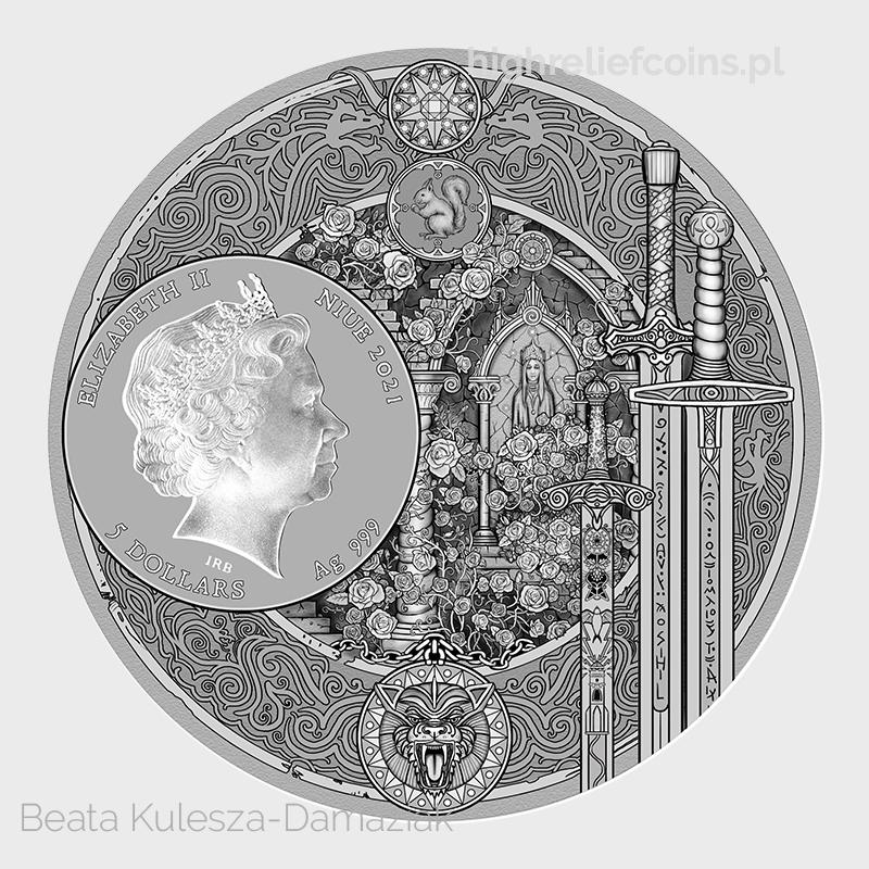 Blood of Elves—design of the obverse.